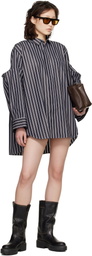 sacai Navy Poplin Shirt Minidress