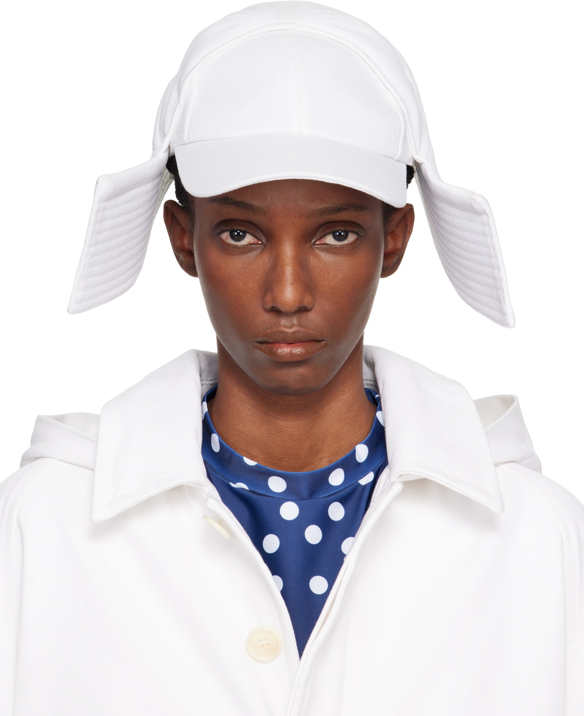 Jean Paul Gaultier White 'The Sailor Bucket' Cap