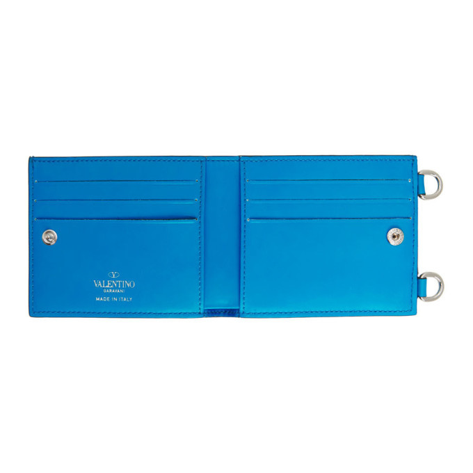 小物 VALENTINO VLTN Neck Wallet Blue Valentino Blue Valentino Garavani VLTN Neck Wallet Valentino
