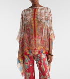 Etro Printed silk cape