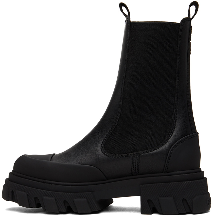 【GANNI】サイドゴア Ankle boots Black Faux leather ankle boots in black - Ganni | Mytheresa