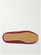 Mr P. - Babouche Shearling-Lined Suede Slippers - Burgundy
