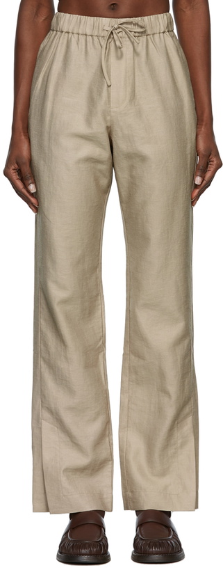 Photo: Yuzefi Beige Linen Drawstring Trousers