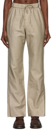 Yuzefi Beige Linen Drawstring Trousers