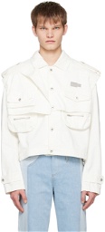 Feng Chen Wang White Layered Denim Jacket