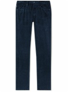 TOM FORD - Slim Straight-Leg Cotton-Blend Corduroy Trousers - Blue