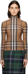 Burberry Brown Vintage Check Turtleneck