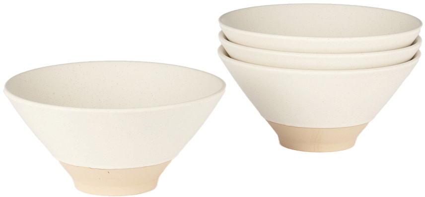 Lineage Ceramics White Ramen Bowl, 4 pcs