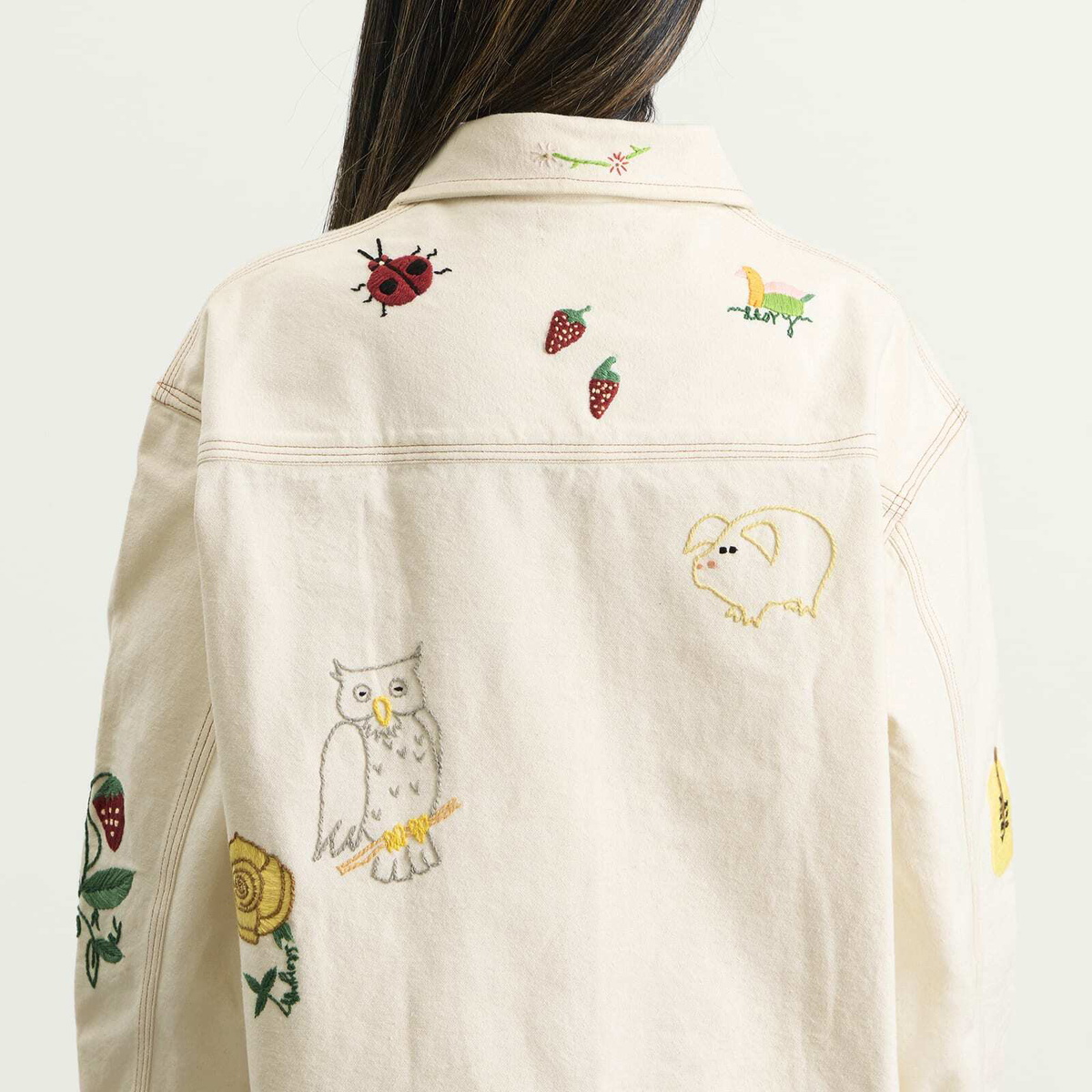 Story mfg. Women's Hand Embroidered Amba Jacket in Folk