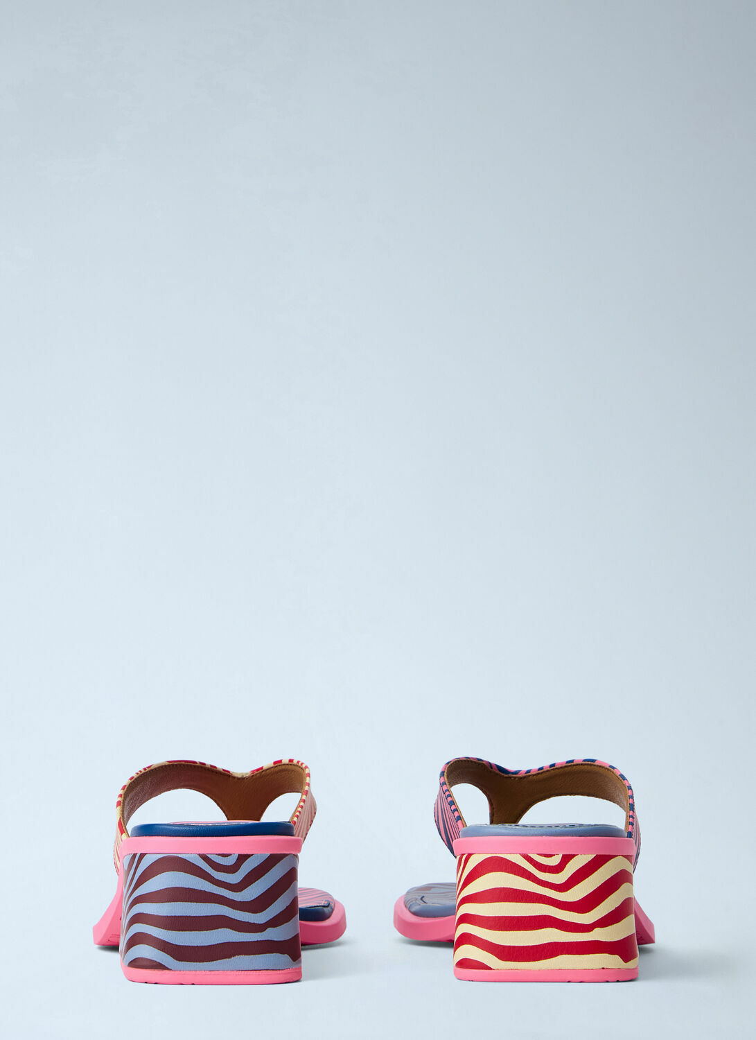 CAMPER Striped Block Heel Sandals