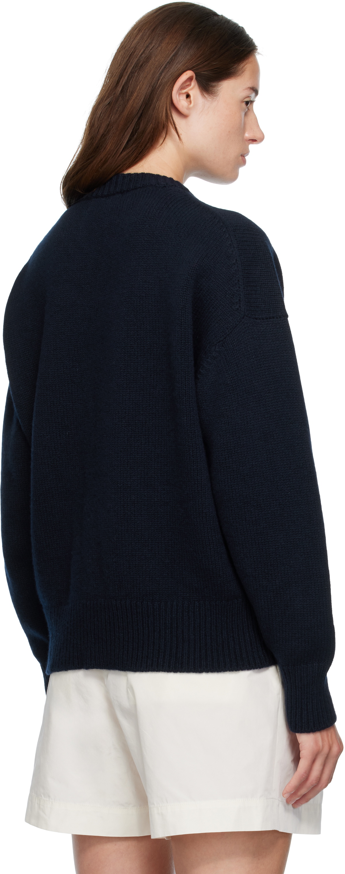 &Daughter Navy Balla Slouch V-Neck Sweater