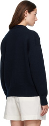 &Daughter Navy Balla Slouch V-Neck Sweater