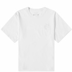 Sacai Men's Flower Embroidery T-Shirt in White