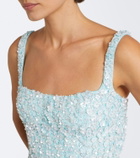 Là Fuori Ombré floral sequined silk minidress