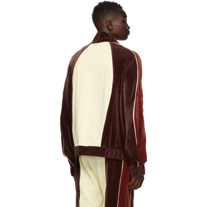 Telfar Brown and Yellow Velour Track Jacket