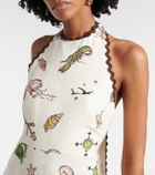 Alémais Printed halterneck midi dress