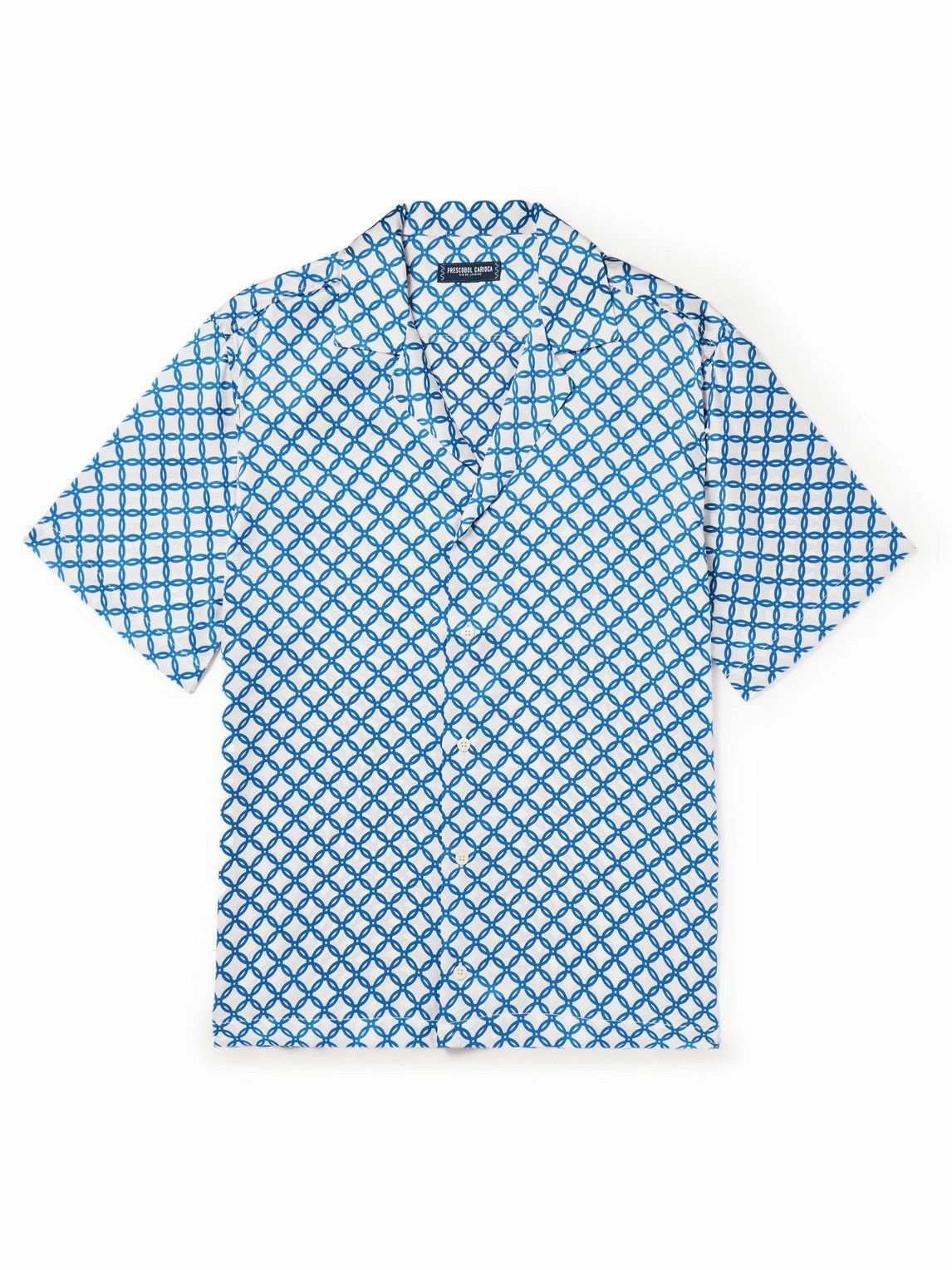 Frescobol Carioca - Roberto Camp-Collar Printed Silk Shirt - Blue ...