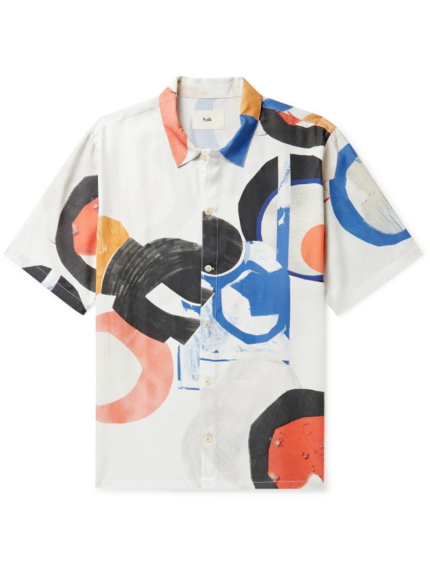 Photo: Folk - Gabe Printed TENCEL-Twill Shirt - White