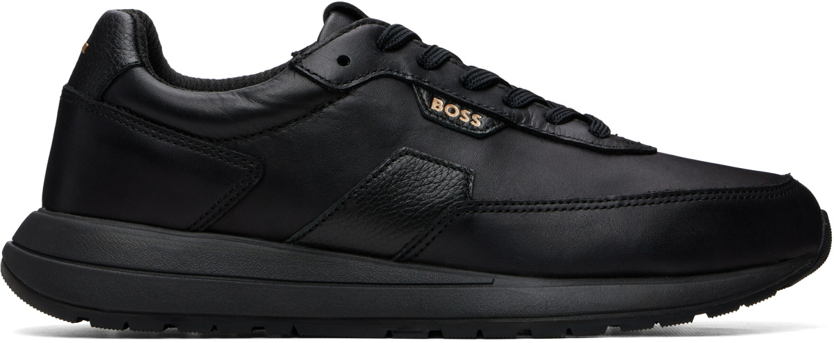 BOSS Black Brushed Leather Sneakers