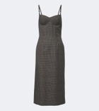 Mugler Houndstooth wool midi dress