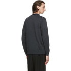 Comme des Garcons Homme Grey Worsted Wool Logo Cardigan