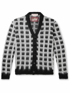 Marni - Checked Brushed Knitted Cardigan - Black