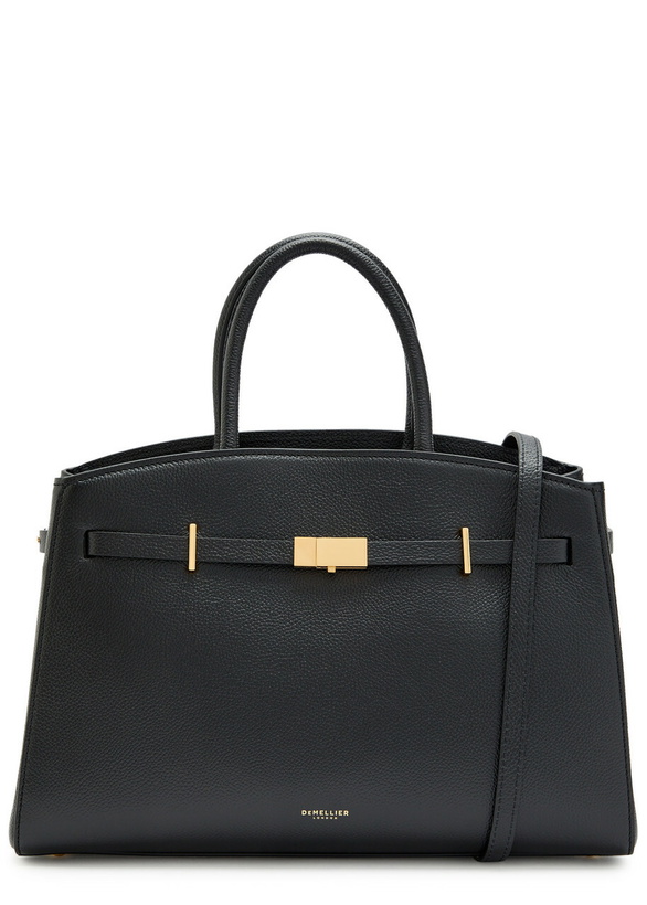 Photo: Demellier The Hudson Midi Grained Leather top Handle bag - Black - One Size