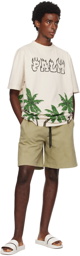 Palm Angels Khaki Faded Shorts