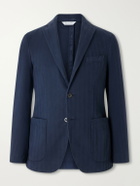 Boglioli - Herringbone Cotton and Cashmere-Blend Twill Suit Jacket - Blue