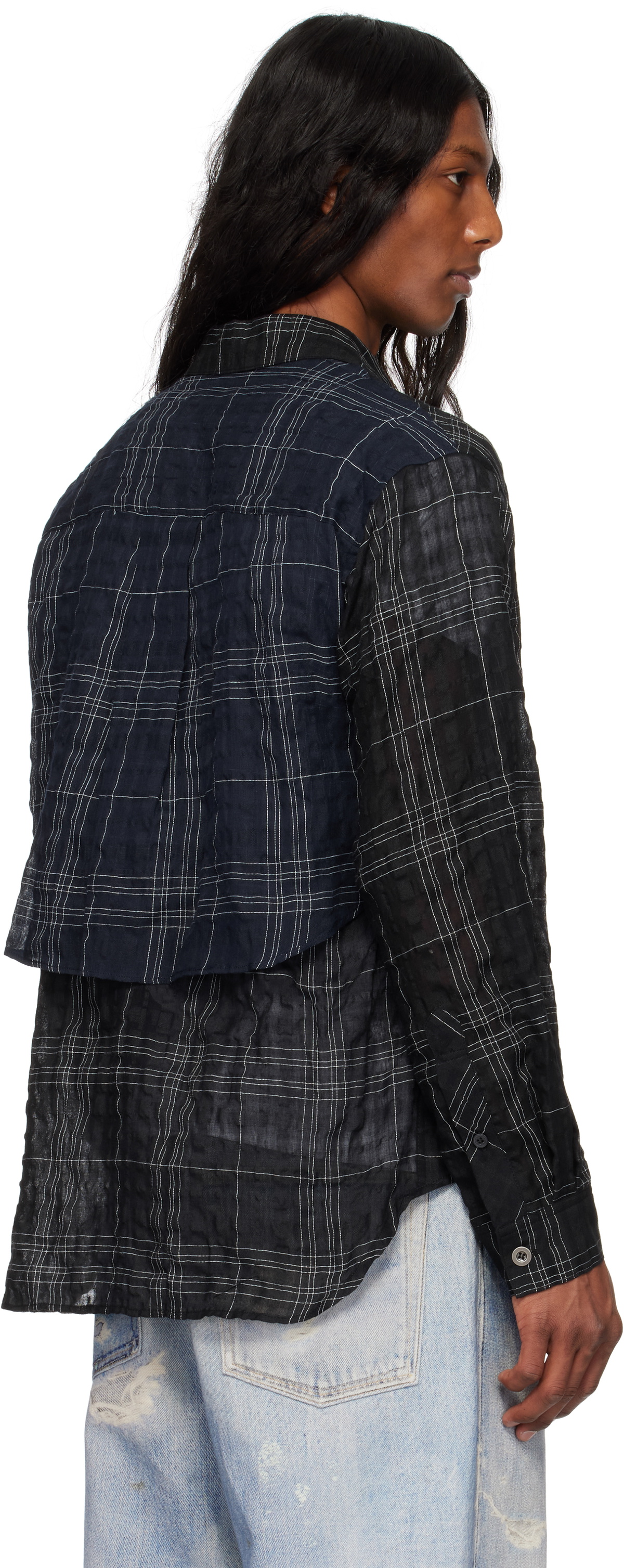 Andersson Bell Black Check Layered Shirt