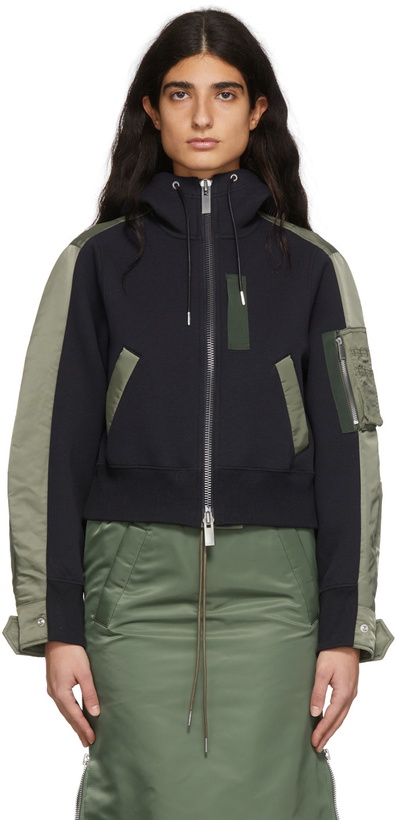 Photo: sacai Navy Sponge Sweat Jacket