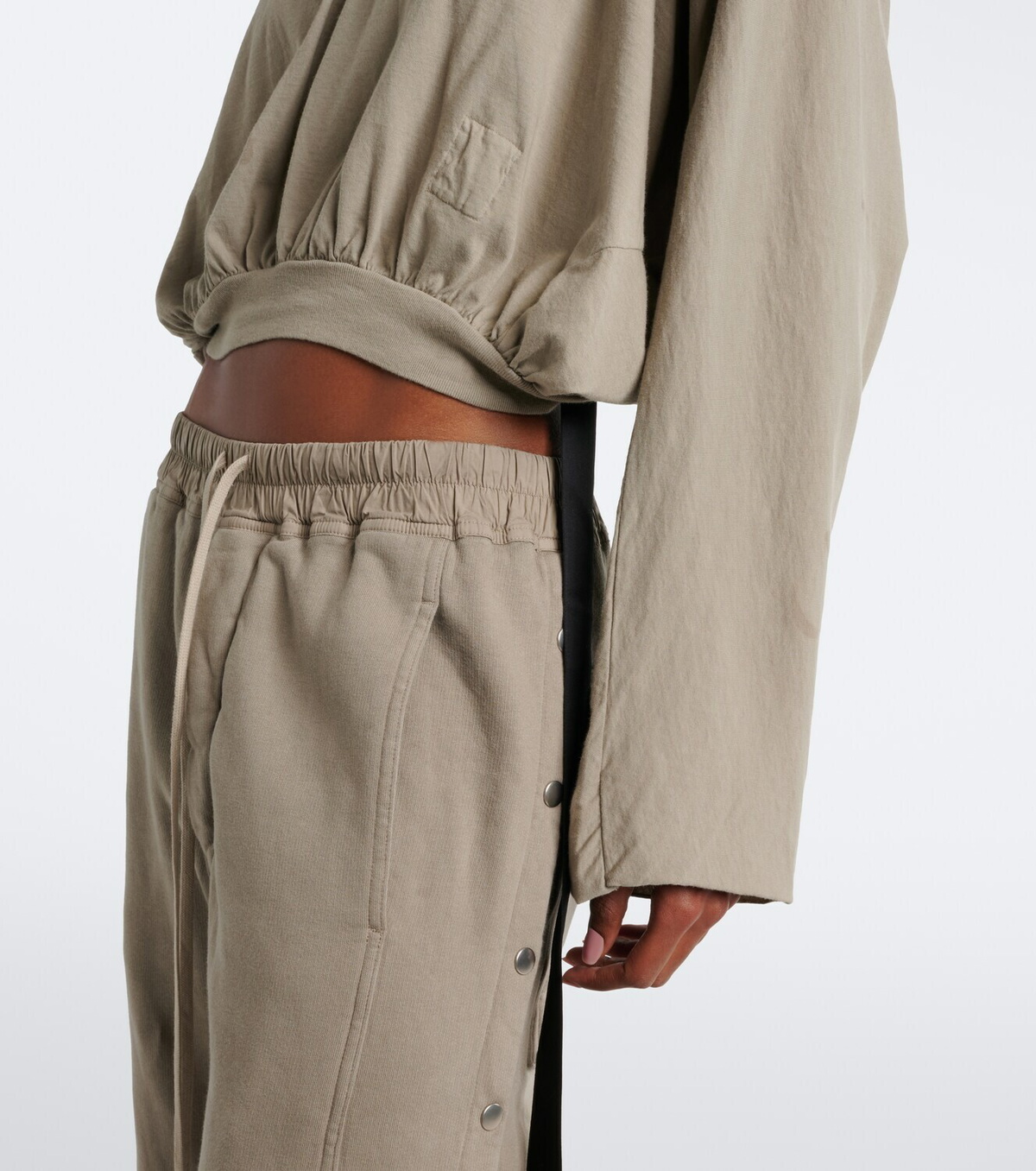 Rick Owens DRKSHDW cropped cotton jersey hoodie