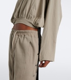 Rick Owens DRKSHDW cropped cotton jersey hoodie