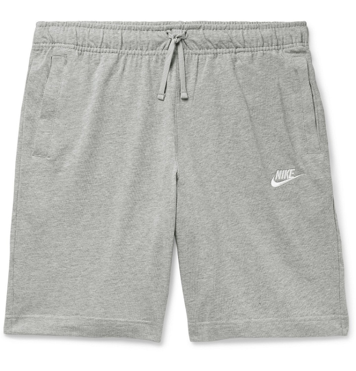 Photo: Nike - Sportswear Club Mélange Cotton-Jersey Drawstring Shorts - Gray