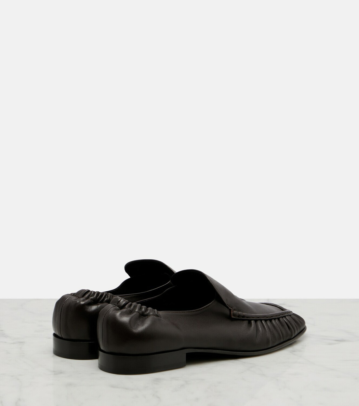 The Row Soft ruched leather loafers