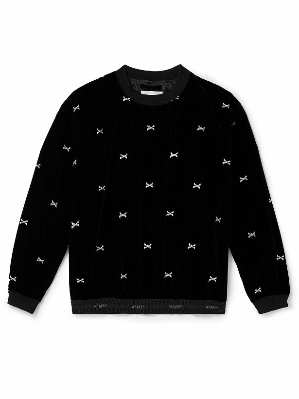 Photo: WTAPS - Embroidered Velour Sweatshirt - Black