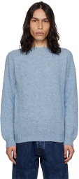 Drake's Blue Brushed Sweater