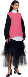 Comme des Garçons Homme Plus Black & Pink Crewneck Sweater