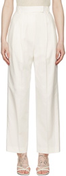Blossom Off-White Cotton Trousers