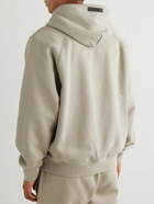 FEAR OF GOD ESSENTIALS - Logo-Flocked Cotton-Blend Jersey Hoodie - Gray