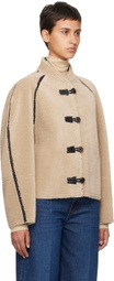 LOW CLASSIC Beige & Black Reversible Faux-Leather Jacket
