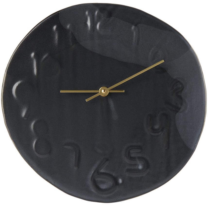 Workaday Handmade SSENSE Exclusive Black Embossed Clock