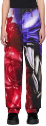 Gerrit Jacob Blue & Red Printed Jeans