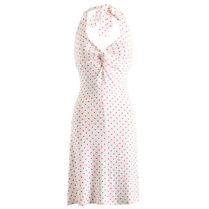 Photo: Fruity Booty Women's Polka Midi Dress in Red/White