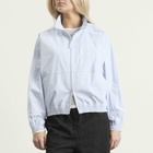 DUNST Women's Light Harrington Jacket in Soft Blue Stripe