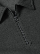 Hartford - Cotton-Blend Jersey Half-Zip Sweater - Gray