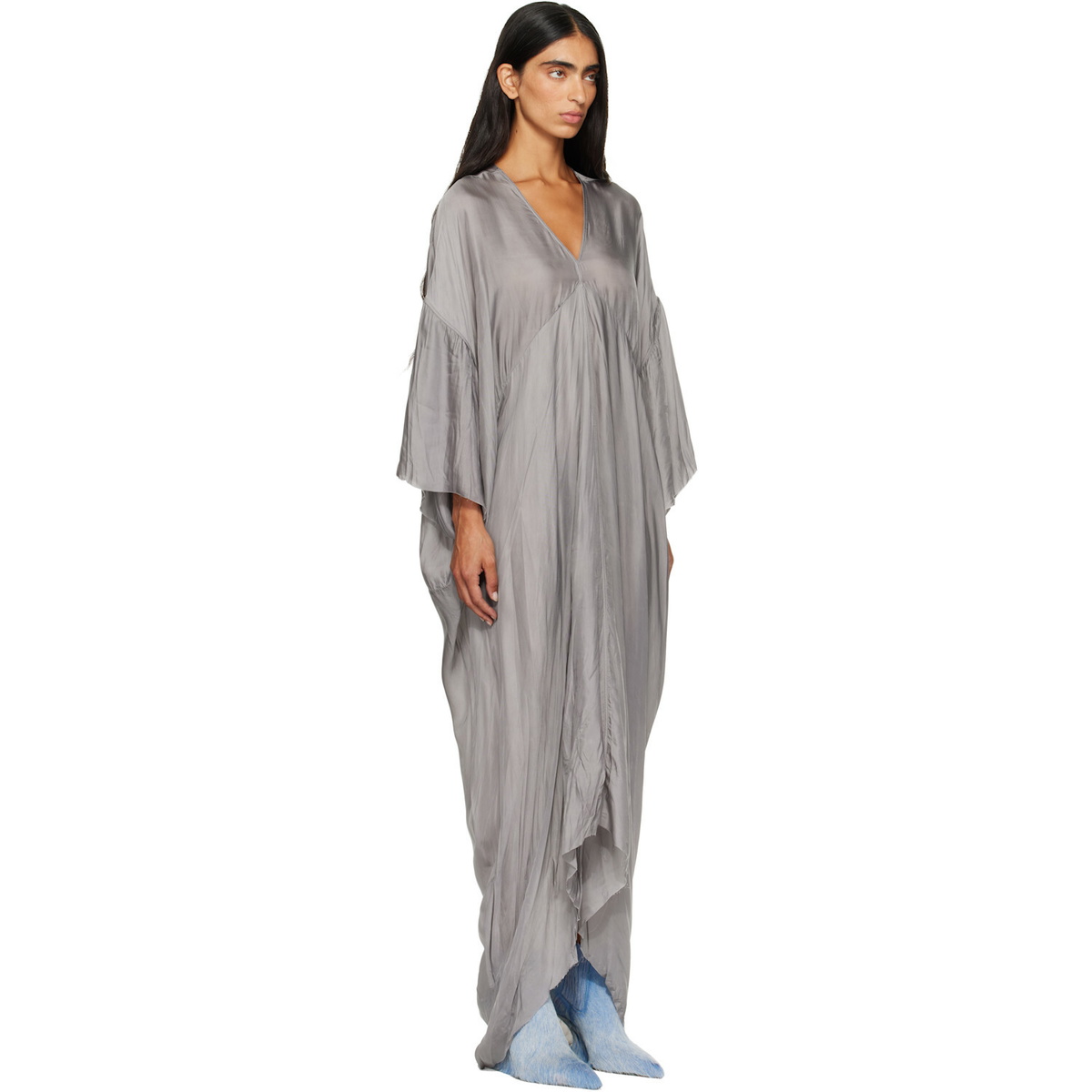Rick Owens Gray Tower Tommykite Maxi Dress