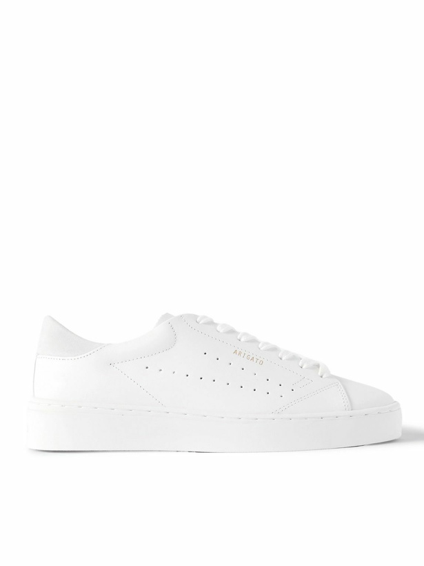 Photo: Axel Arigato - Court Suede-Trimmed Perforated Leather Sneakers - White