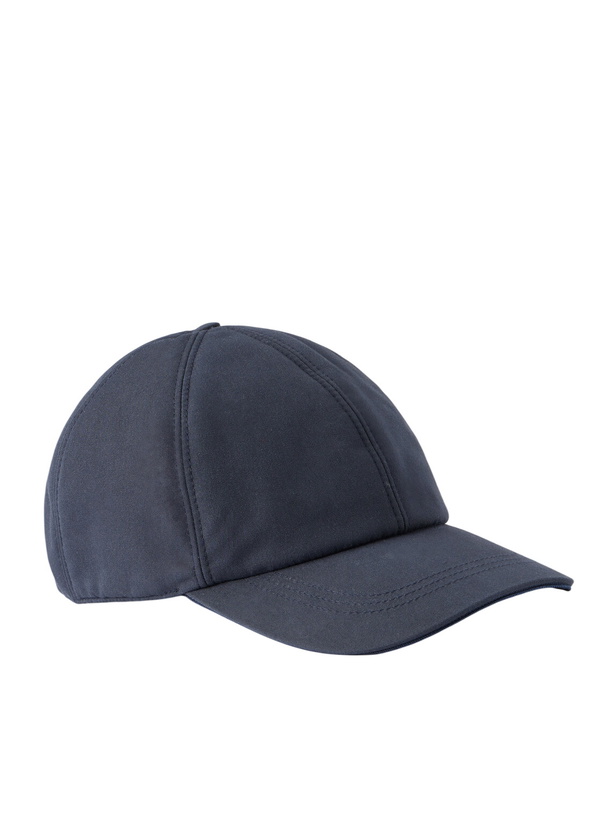 Photo: Canali - Logo-Appliqué Cotton-Blend Cap - Blue
