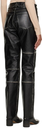 MM6 Maison Margiela Black Paneled Leather Pants